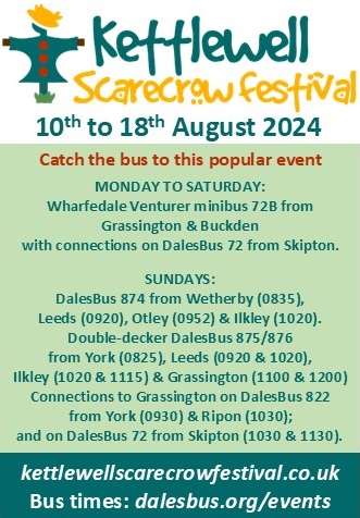 DalesBus (@dalesbus) on Twitter photo Kettlewell Scarecrow Festival starts tomorrow!
Through double-decker buses from Leeds, Ilkley and Grassington on Sundays - all single fares just £2.
kettlewellscarecrowfestival.co.uk
dalesbus.org/events
<a href="/Yorkshiredays/">Days Out Yorkshire</a> Kettlewell Scarecrow Festival starts tomorrow!
Through double-decker buses from Leeds, Ilkley and Grassington on Sundays - all single fares just £2.
kettlewellscarecrowfestival.co.uk
dalesbus.org/events
<a href="/Yorkshiredays/">Days Out Yorkshire</a>
