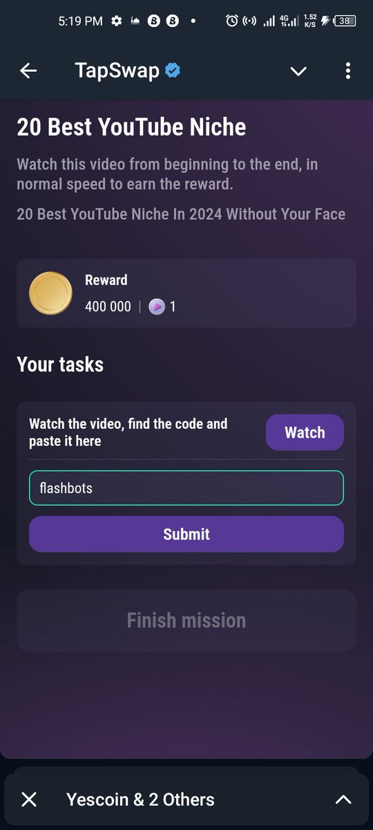 Airdroptrex's tweet image. 📢Tapswap Codes  9 Aug🗓️

1️⃣- Key Steps Safe Crypto Investments
✅Code  - No Code - Claim

2️⃣- Maximize Investment
✅Code  - No Code - Claim

✅ Code - No Code - Claim
3️⃣- 5 REAL Apps Pay You
Code - capital

4️⃣- 20 beat YouTube Niche
✅Code - flashbots

Tapswap Codes 8 Aug🗓️

1️⃣…