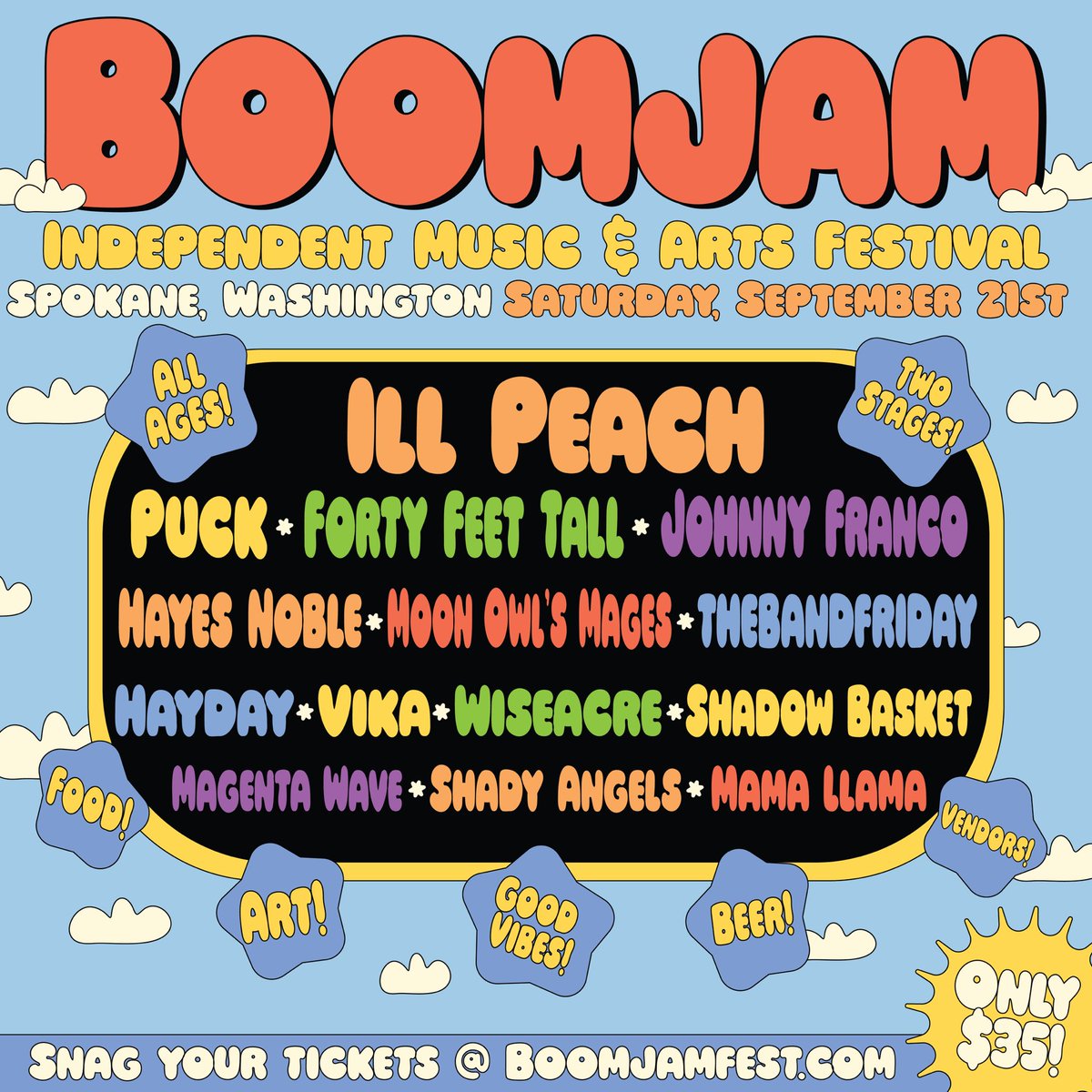 Uh oh... we're headlining BOOMJAM fest in SPOKANE, WA Sept 21!  Boo yah grandma. Who's coming?! 🤮🍑 

Lincoln bio