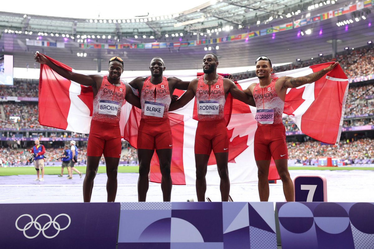 CANADA GETS GOLD IN THE MEN'S 4X100 🥇 🇨🇦