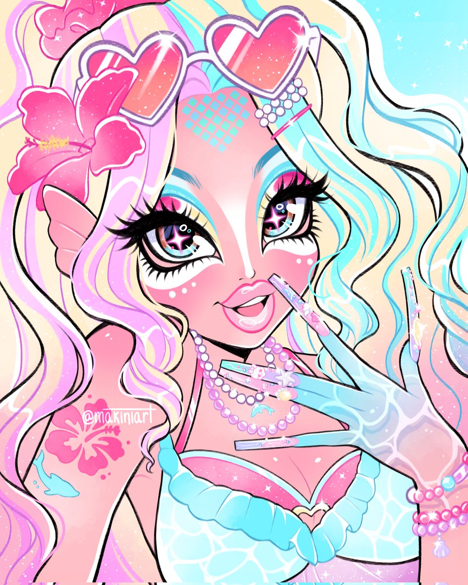 hello to all the new pretty people here !! I like to draw gyaru gals and monster high 🩷🦇