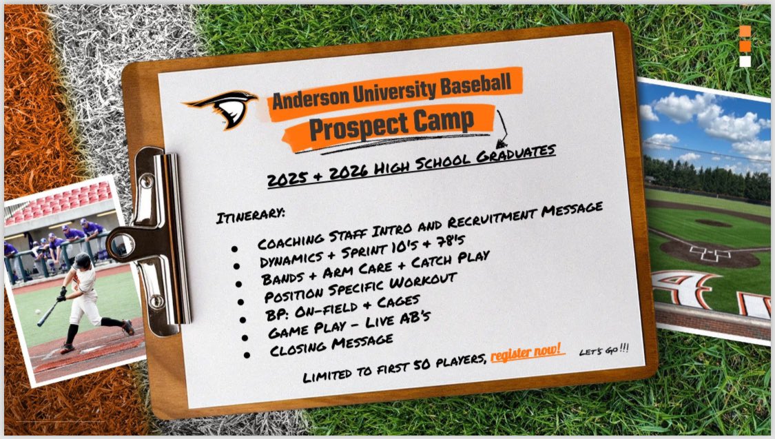 We are hosting a prospect camp on September 21st for 2025 &amp; 2026 high school graduates! We are limiting our camp to the first 50 players that sign up so we can make sure you get individual attention! The link to register is:
 app.registrationguru.net/#!/portal?even…