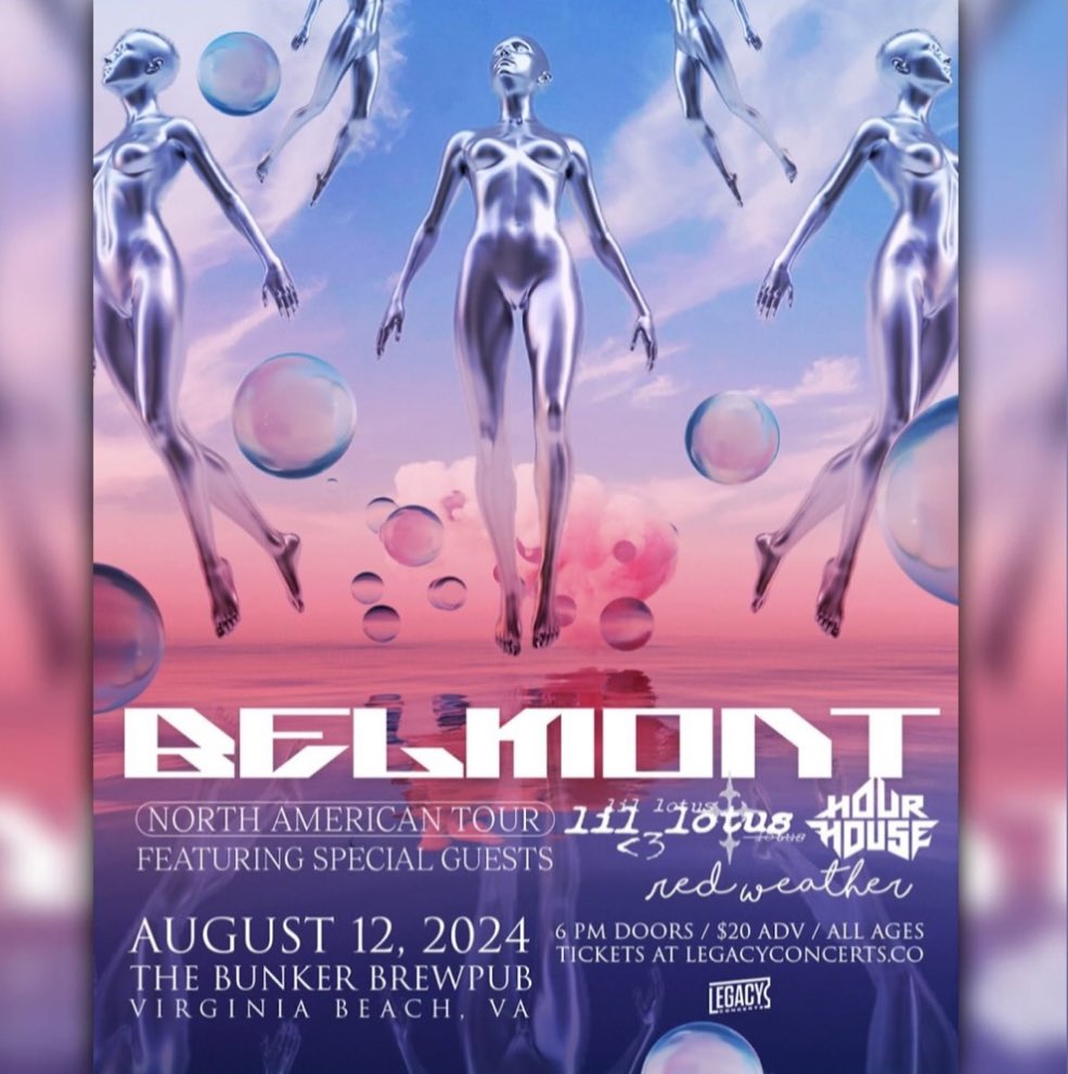 Virginia Beach! Monday! Sharing the stage with <a href="/BelmontChicago/">Belmont</a> <a href="/LilLotus_eth/">LIL LOTUS</a> and <a href="/hourhouseband/">HourHouse</a> — don’t miss this banger of a show, it’s the best way to start your week. 😤