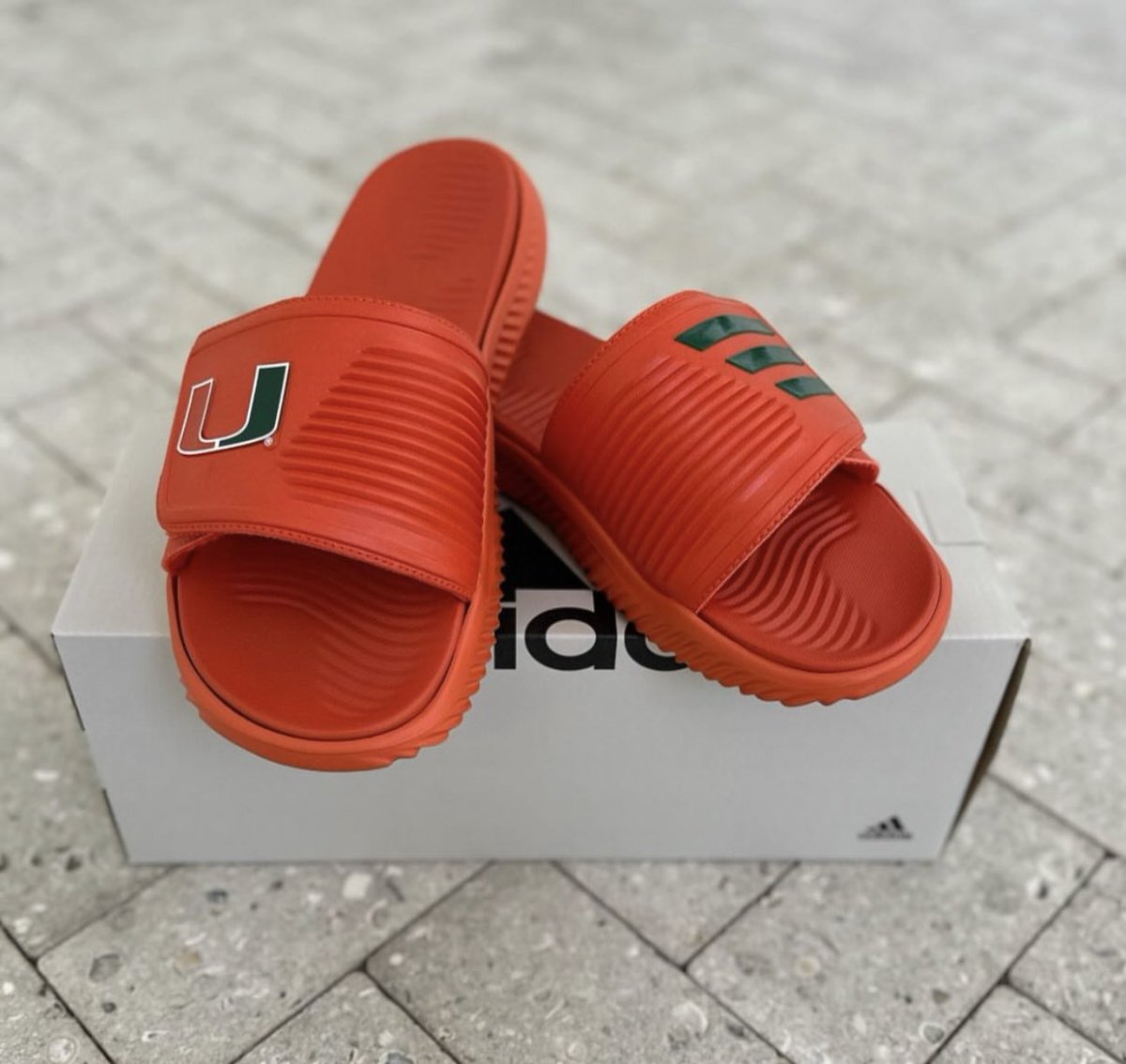 Check out the new Adidas Alpha bounce Slides that just dropped! 🔥 Perfect for repping our UM and Canes Connection pride in style and comfort. We can't wait to get ours! Pick up yours today at MiamiHTS.com or call 305-284-3244 and step up your game!