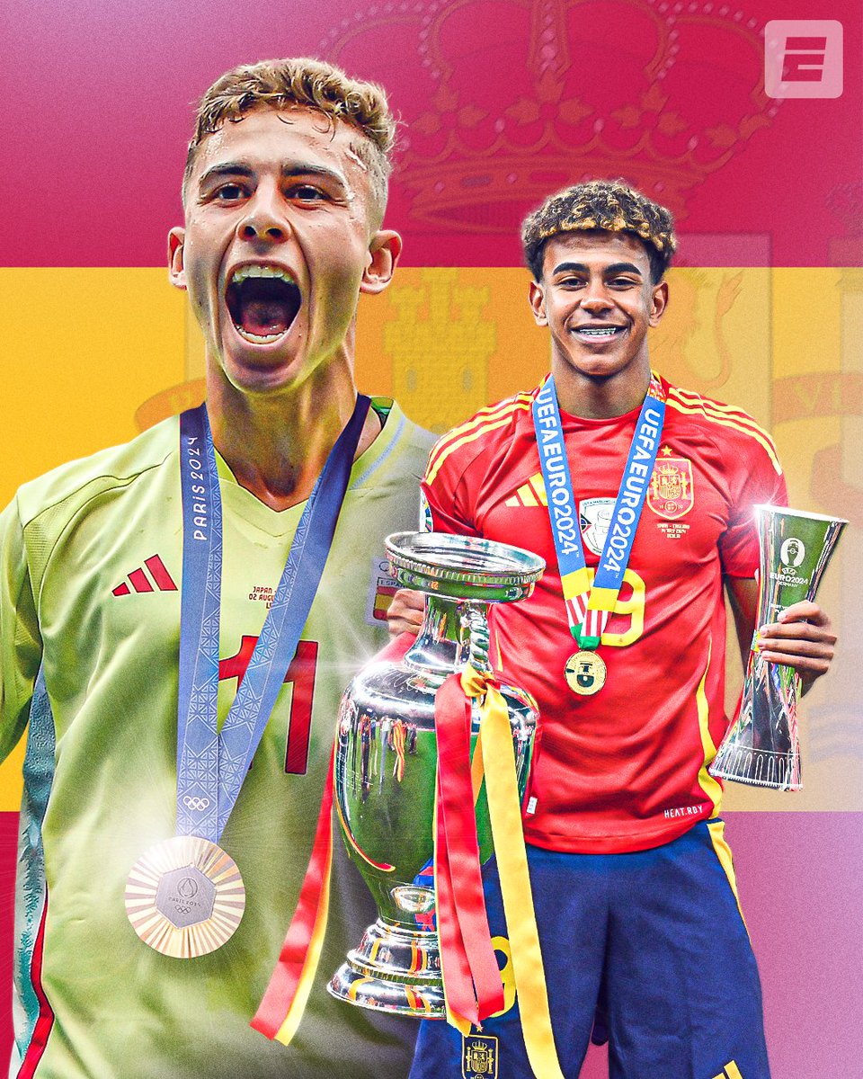 SPAIN HAVE COMPLETED THE SUMMER 🇪🇸 

Euro 2024 🏆 
Olympics 2024 🥇