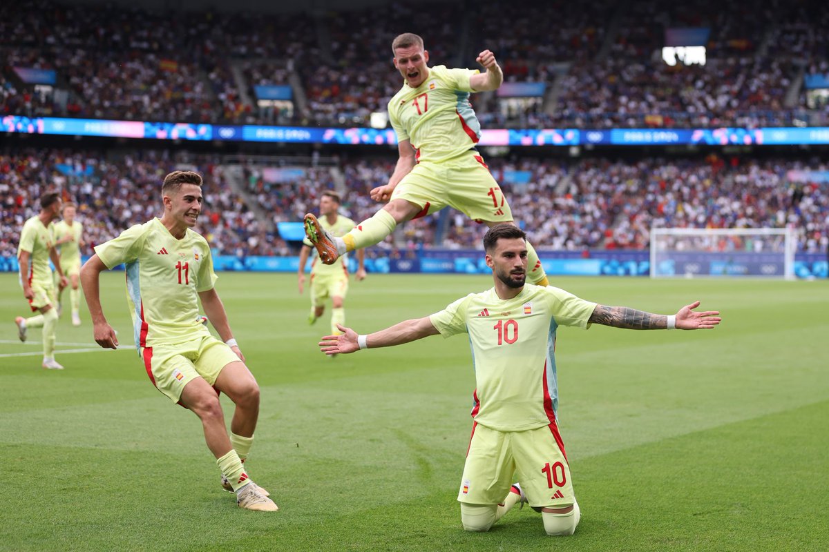 centregoals's tweet photo. 🇪🇦🥇OFFICIAL: SPAIN DEFEAT FRANCE TO WIN GOLD IN MEN’S OLYMPIC FOOTBALL! 

🏆 EURO 2024 champions 
🏆 U-19 EURO 2024 champions 
🏆 U-19 Womens EURO 2024 champions 
🥈 U-21 EURO 2023 finalists 
🥇 U-23 Olympics winner https://t.co/WD6qLCZd5t