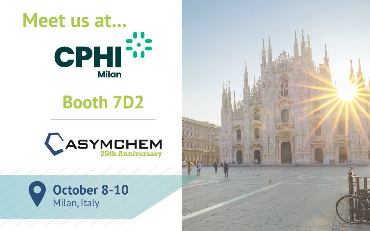 We are well-versed in the #CDMO landscape and are eager to your upcoming project. Join us at #CPHIWorldwide in Milan, Italy, and visit us at booth 7D2!
. 
#biotech #pharma #chemistry