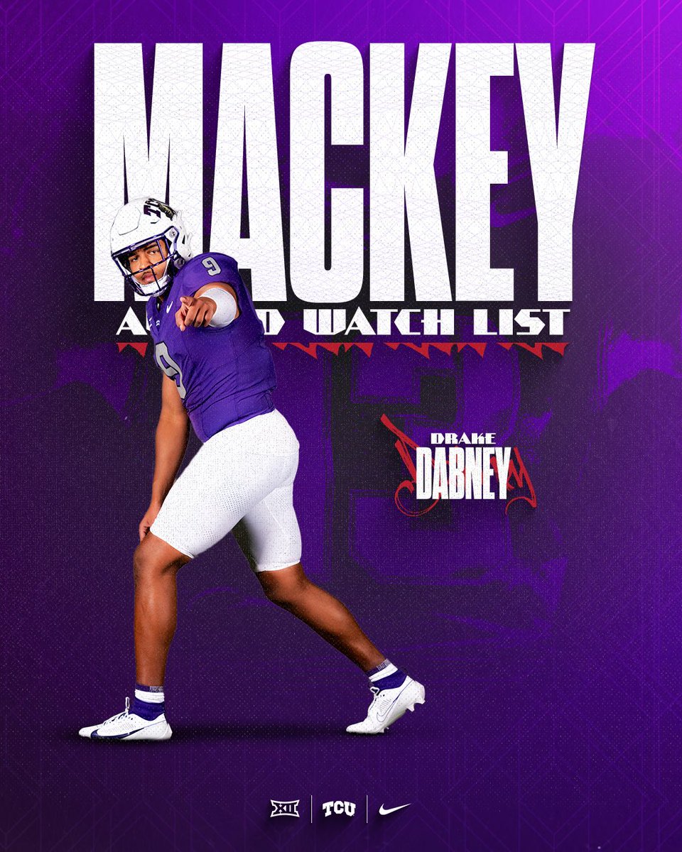 Drake Dabney has been named to the watch list for the John Mackey Award, presented to the nation's top tight end!

#GoFrogs | #BleedPurple