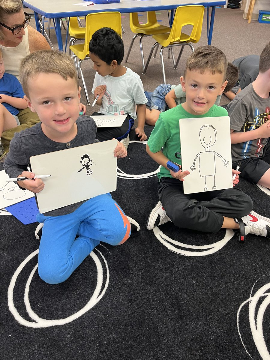 We can use shapes to draw people!