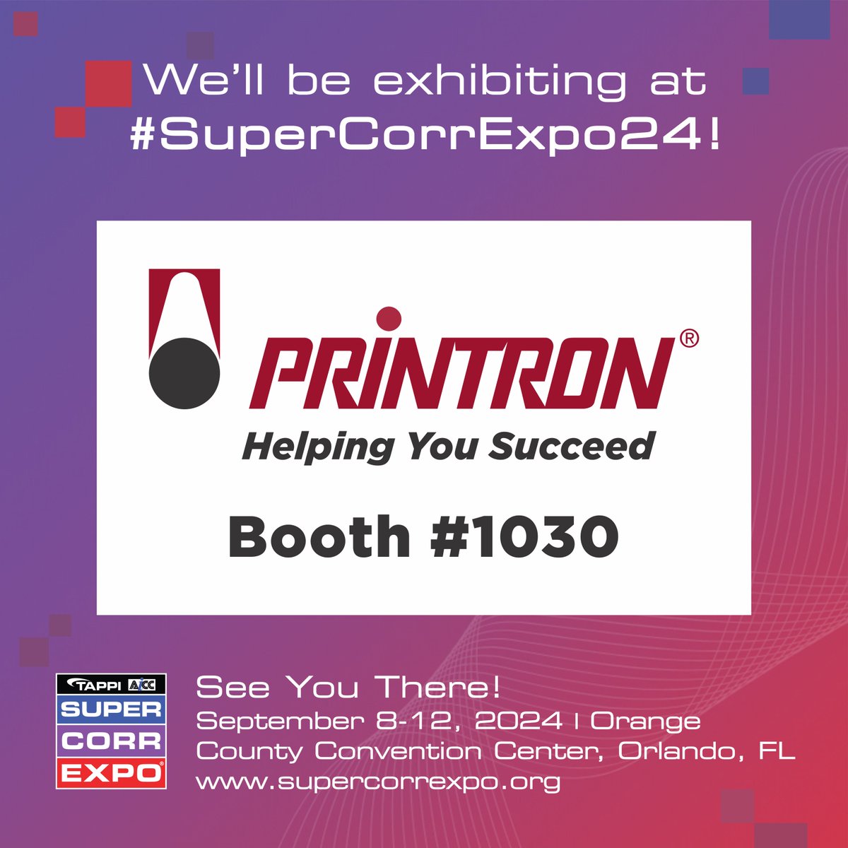 Join Printron at SuperCorrExpo® 2024 to discover the combination of expertise, leading-edge technologies &amp; process control for your print &amp; die cut expectations. Over 38 years of recognition for printing excellence, “Together, We Bring Packaging to Life”. #supercorrexpo24