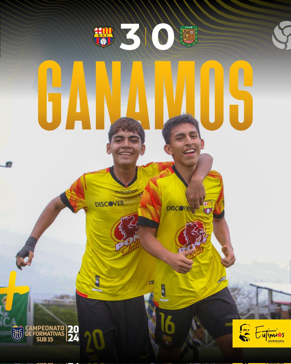 BSCEutimios's tweet photo. Goleada y triunfo para los Eutimios 🔥
⚽ Mathias Avilés | Ricardo Domínguez | Javier Bravo
#BSCvsCuenca 3 - 0
#CampeonatoDeFormativasU15 https://t.co/eztxhtpiiN
