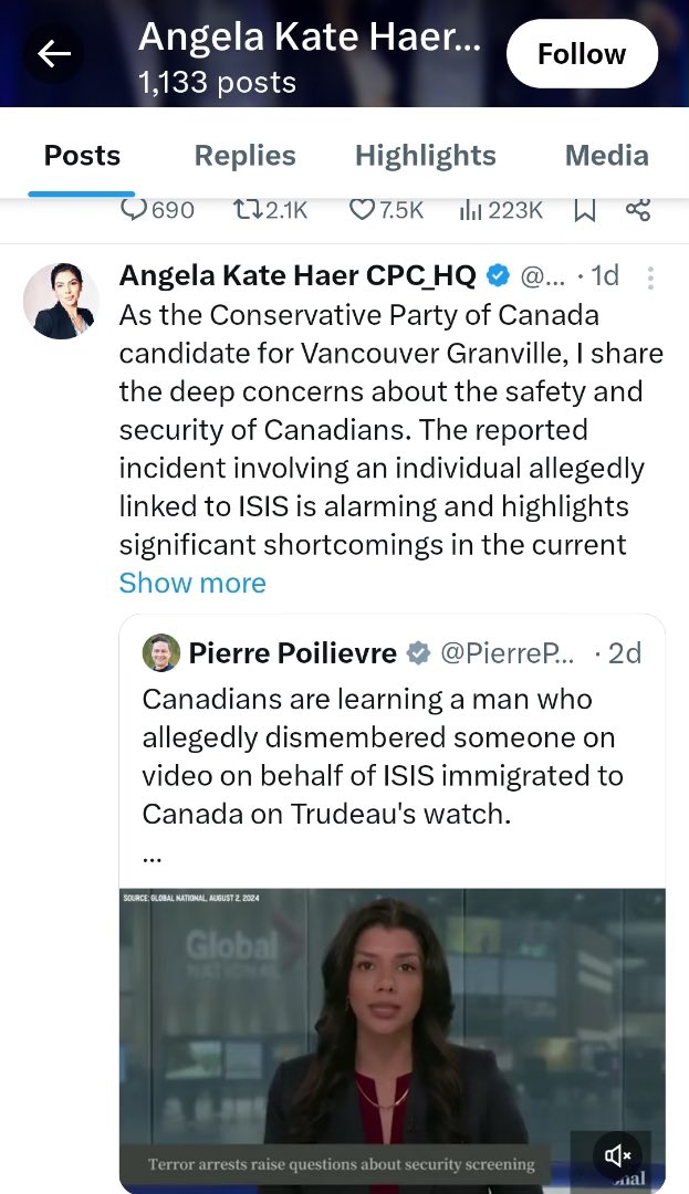 GrahamPudek's tweet photo. She’s removed her post claiming to be the candidate. She’s not the candidate. Why did she falsely claim she was @CPC_HQ? 

#vanpoli
#bcpoli
#cpc_hq
#EthicsInPolitics
#PoliticalAccountability https://t.co/pkBqk19QkY