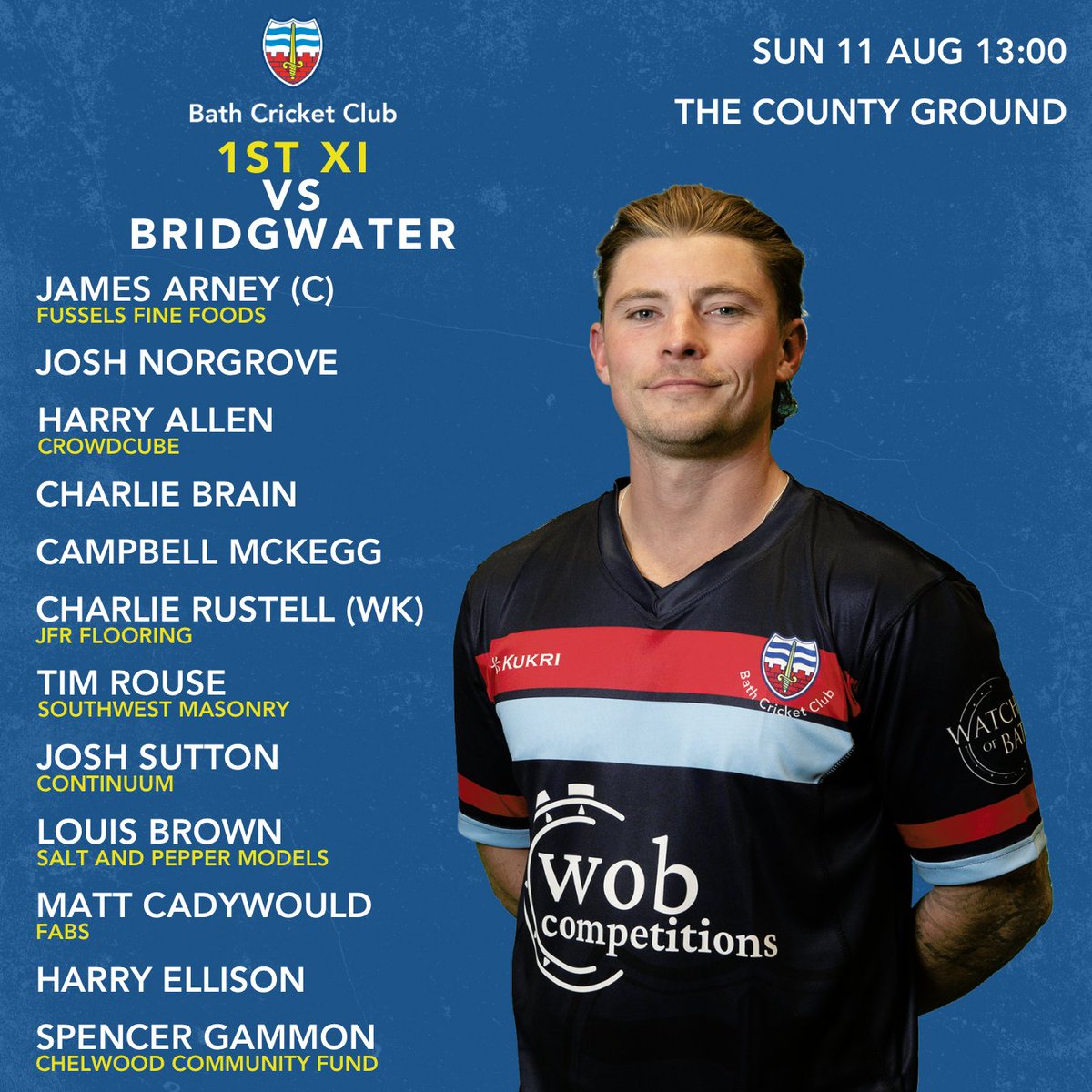 Sunday teamsheets are in!

Our 1st XI head to the county ground to face Bridgwater in the Somerset t20 Final!

#uptheswords

🏏🏏