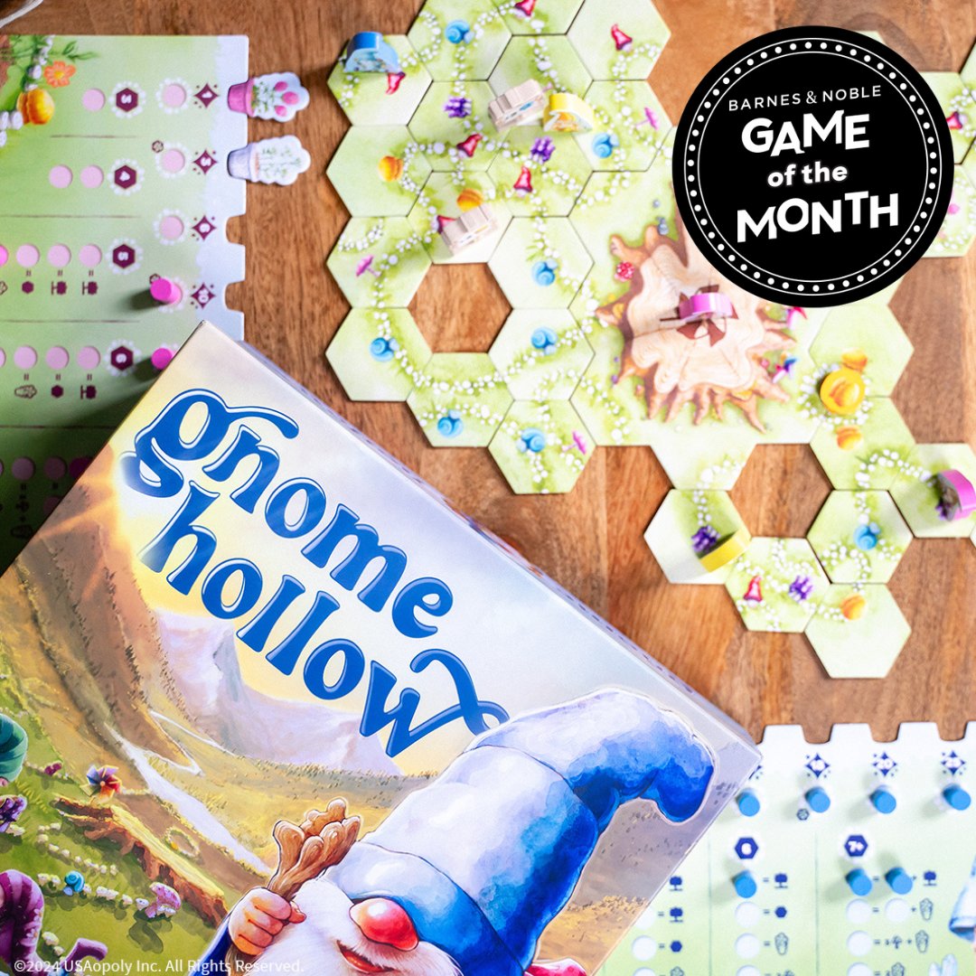 We're honored to announce that Gnome Hollow is The Barnes &amp; Noble Game of the Month! Stop by your local Barnes and Noble to see what all the buzz is about 🥰

#boardgames #BNGameOfTheMonth <a href="/BNBuzz/">Barnes & Noble</a>