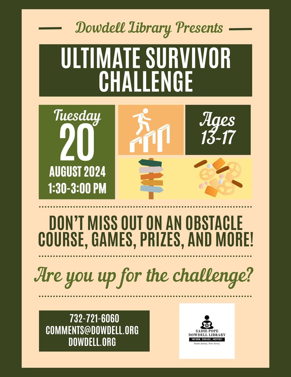 Teen Ultimate  Survivor Challenge #dowdelllibrary #publiclibrary #libraries #libraries #librarylife #librarylove #southamboynj