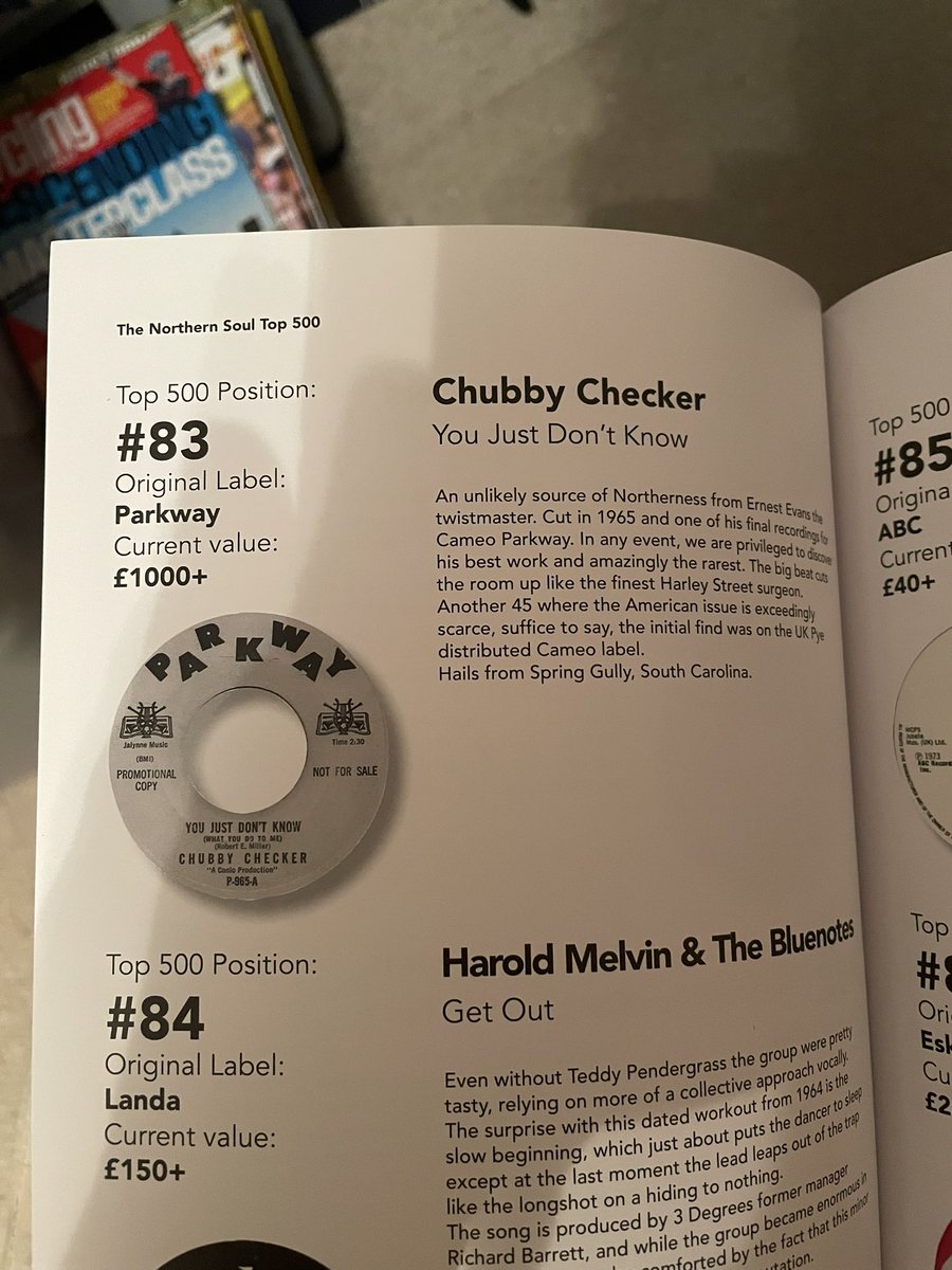 Been a while since I posted a classic Northern Soul track. So this week dug this up from Cubby Checker (yes the same - of the twist fame) anyway quite valuable and number 83 on the top 500. You Just Don’t Know is a mega track #northernsoul