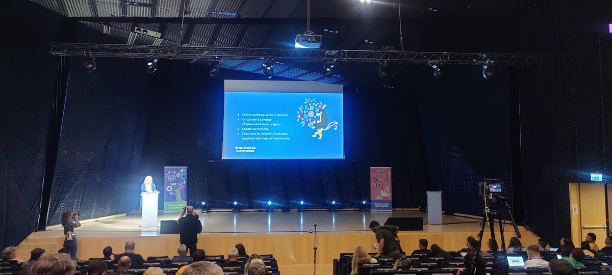 cameliaboban's tweet image. "We learn that we have to learn". Gender & Diversity online workshops series in #DeutchWikipedia and sister projects ft @leserattin @Iva_Berlin lightning talk at @Wikimania 2024 in Katowice #Wikimania2024