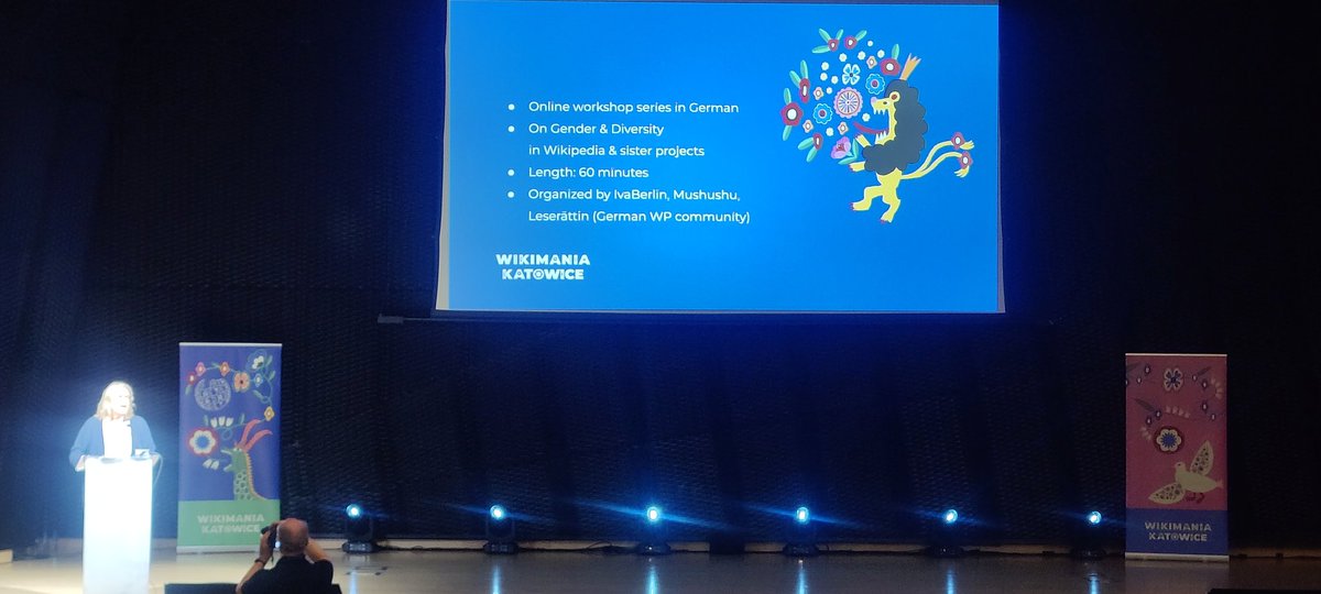 cameliaboban's tweet image. "We learn that we have to learn". Gender & Diversity online workshops series in #DeutchWikipedia and sister projects ft @leserattin @Iva_Berlin lightning talk at @Wikimania 2024 in Katowice #Wikimania2024