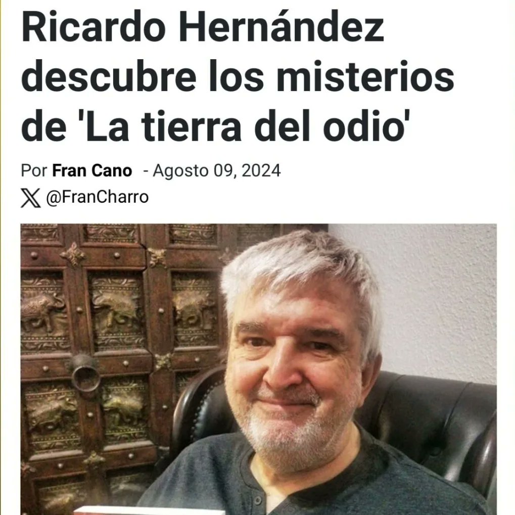 RicardoSubterr1's tweet photo. Muchas gracias al periodista Fran Cano por su entrevista para @lacontradejaen. A mi familia jiennense les ha hecho mucha ilusión y a mi también 😍
#LaTierraDelOdio #Terror #Suspense #LecturaObligatoria #yoleoterror #bookstagramespaña #libros #instabook #noveladeterror #misterio https://t.co/3wxQkqvGMw