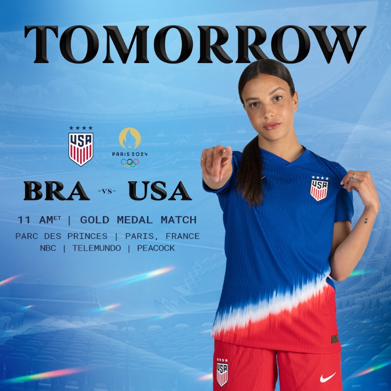 USWNT's tweet photo. We play for GOLD tomorrow 🥇

Match Preview ⤵️