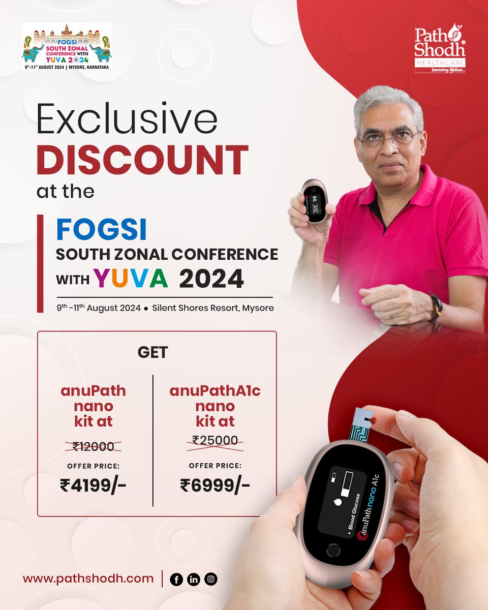 PathShodh (@pathshodh) on Twitter photo โ๐ Exclusive Conference Offer! ๐
Visit us at Stall No. A12 during the FOGSI SOUTH ZONAL CONFERENCE WITH YUVA 2024 in Mysuru and grab our special discounts:
<a href="/Vinay_IISc/">Dr Vinay Kumar Chauhan</a>
#fogsi2024 #yuva2024 #obgyconference #healthcareinnovation #medicaldevices #womenshealth โ๐ Exclusive Conference Offer! ๐
Visit us at Stall No. A12 during the FOGSI SOUTH ZONAL CONFERENCE WITH YUVA 2024 in Mysuru and grab our special discounts:
<a href="/Vinay_IISc/">Dr Vinay Kumar Chauhan</a>
#fogsi2024 #yuva2024 #obgyconference #healthcareinnovation #medicaldevices #womenshealth