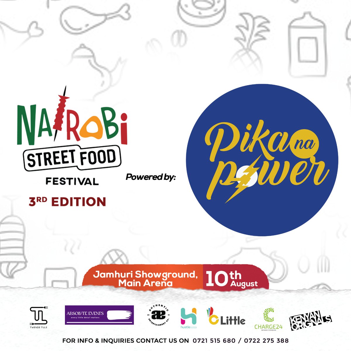 PikaNaPower's tweet photo. Tomorrow is the big day! 

We are proud sponsors of the 3rd edition of The Nairobi Street Food Festival. 

Visit our stand to learn about energy-efficient cooking appliances.

#Ecooking
#CleancookingKE
#NairobiStreetFoodFestival
#TwendeNairobiStreetFoodFestival https://t.co/cEdGrdlfHr