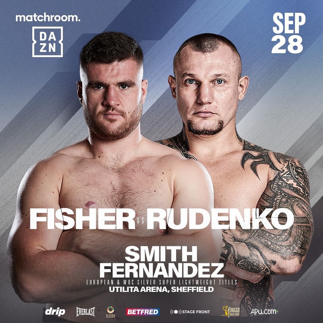 New date locked in 🔒

<a href="/JohnnyFisherBox/">Johnny Fisher</a> takes a stop in Sheffield against veteran Andriy Rudenko 🔥

#FisherRudenko | <a href="/MatchroomBoxing/">Matchroom Boxing</a>