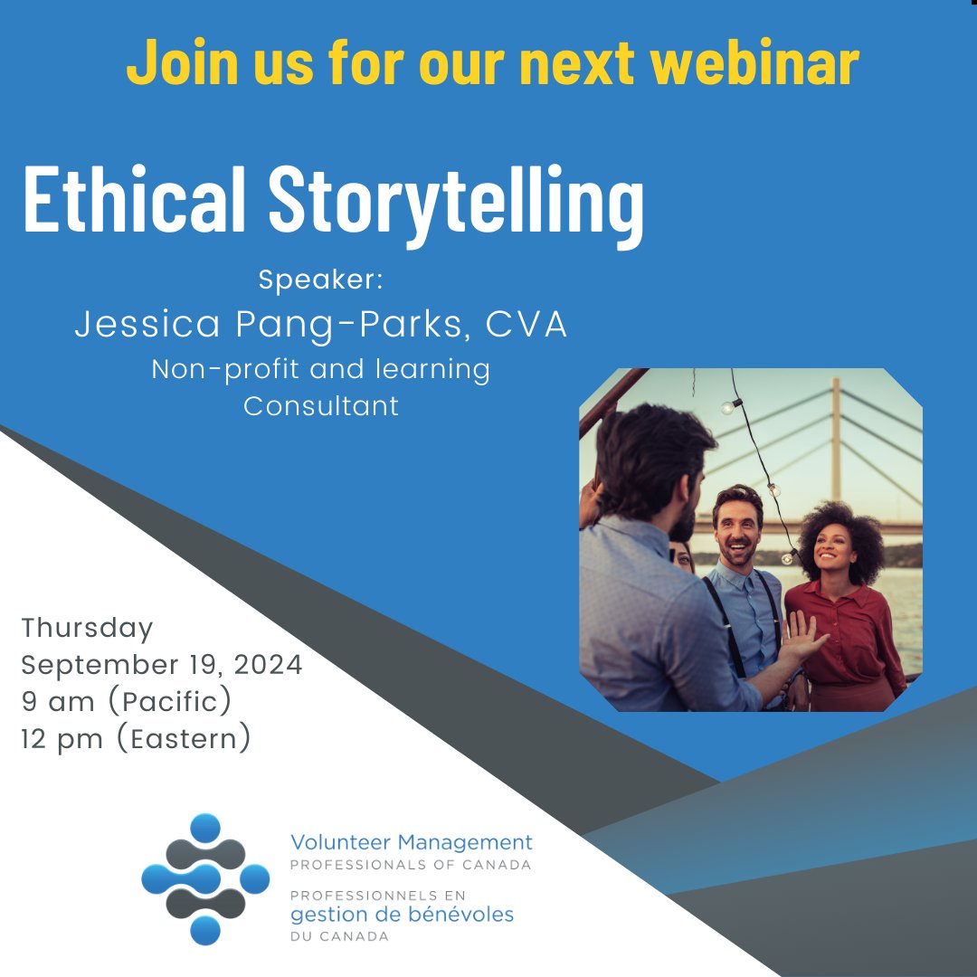 Join us for our next #webinar :  Ethical Storytelling
📖✨
Presented by Jessica Pang-Parks, CVA, a highly skilled coach and mentor who is incredibly passionate about stewarding relationships.

VMPC members  login and learn more here 👇👇
lnkd.in/etTcVKNN