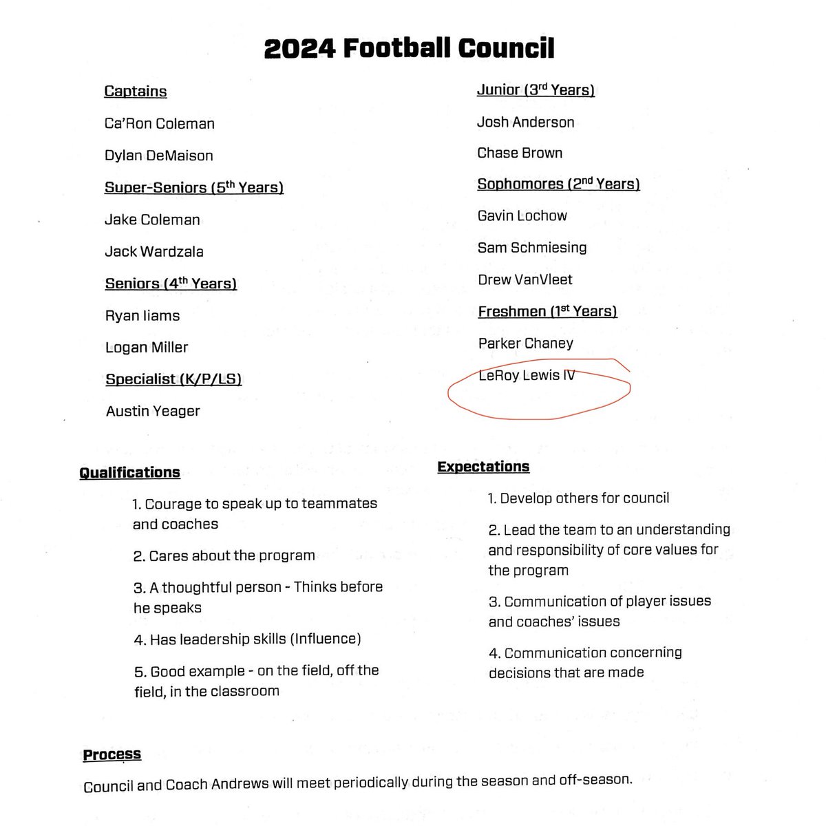 When you are on the right path and stay focused, others will see the potential in you. Great job <a href="/LeRoyLewisIV/">LeRoy Lewis IV</a> on making the <a href="/DaytonFootball/">Dayton Football</a> council. Your leadership qualities are evident. #GoFlyers