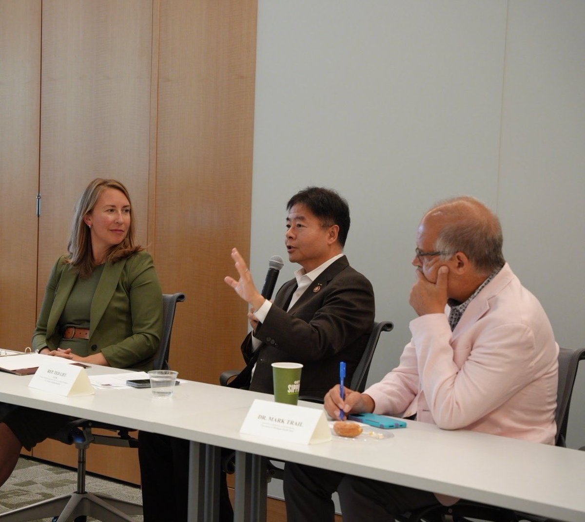 RepScholten's tweet photo. AI can transform our workforce for the greater good, and few people know that better than @RepTedLieu. Rep. Lieu and I hosted an AI in Health Care roundtable at @michiganstateu to share ideas with leaders on AI's ability to create good-paying jobs and keep us on the cutting edge. https://t.co/gPZfypqaQk