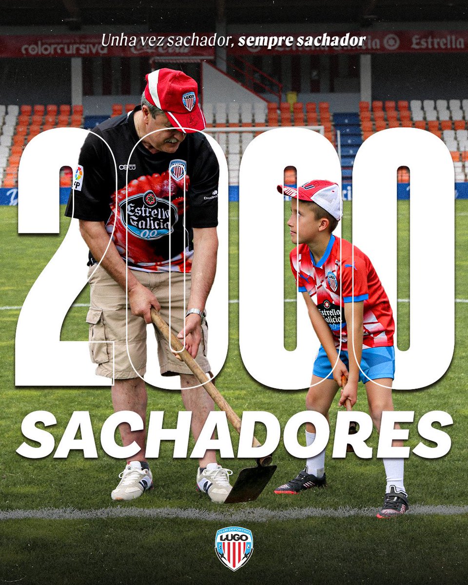 🥁 Xa podemos dicilo… obxectivo cumprido! ✅

🥳 𝐂𝐇𝐄𝐆𝐀𝐌𝐎𝐒 𝐀 2️⃣0️⃣0️⃣0️⃣ 𝐒𝐀𝐂𝐇𝐀𝐃𝐎𝐑𝐄𝐒! 

🪓 Imos a por máis, GRAZAS! 

#SempreSachador
#ForzaLugo