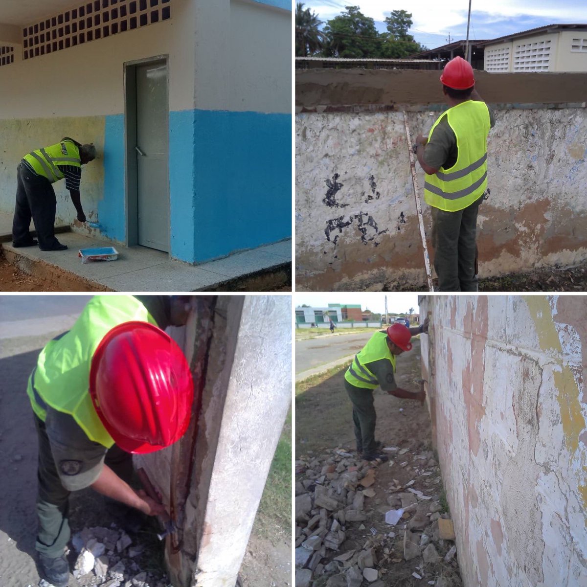 Redi_andes's tweet photo. RT || GJ. @dhernandezlarez Y mientras los neo fascistas del terror destruyen las instalaciones del pueblo, el pueblo se organiza, transforma y repara sus instalaciones de educación y salud, en paz, demostrando que una vez más triunfa la razón ! 
#BricomilesEnAcción https://t.co/0nmMemCmNg