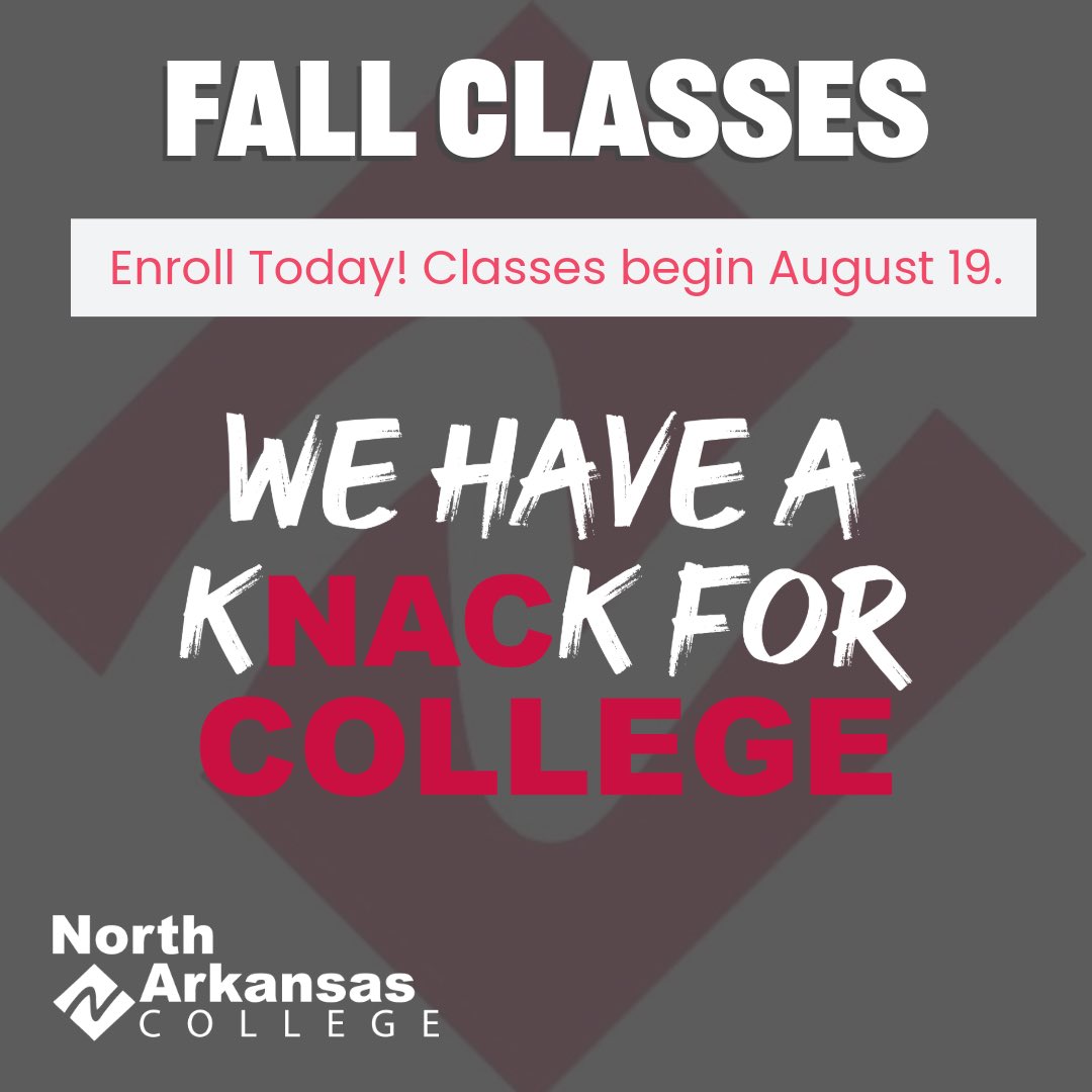 Northark (@northarktweets) on Twitter photo It is getting close to the start of fall classes, but there is still time to enroll! Call Jamie at 870-391-3101 or Savannah at 870-391-3102 or email them at recruitment@northark.edu, for help with the admissions process and refer you to programs that help with paying for college. It is getting close to the start of fall classes, but there is still time to enroll! Call Jamie at 870-391-3101 or Savannah at 870-391-3102 or email them at recruitment@northark.edu, for help with the admissions process and refer you to programs that help with paying for college.