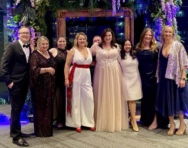 The St John WA corporate comms/media team - minus a few who couldn’t make it - at the annual ball. 
I love these guys. I love the work St John WA does. 
(And I managed to hide every tattoo - except one …)