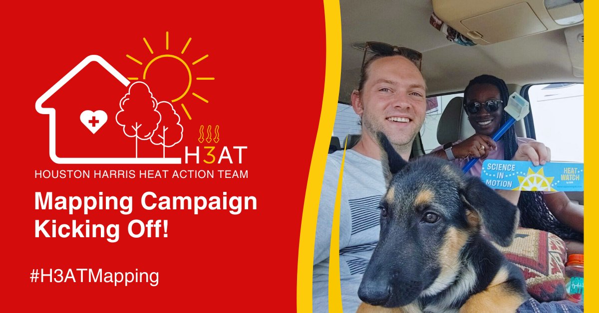 HARCresearch's tweet image. Tomorrow, we’re kicking off the largest national community-led heat mapping campaign in Houston &amp;amp; Harris County! Over 100 volunteers are mounting thermal sensors to their cars to record temperature &amp;amp; humidity across our region. More info at h3at.org

#H3ATMapping
