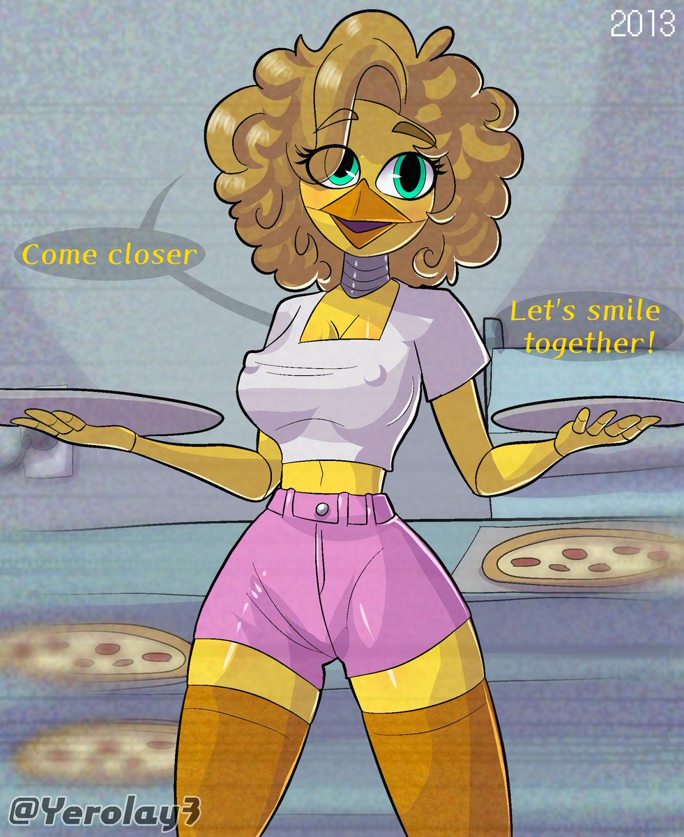 Siguiendo el #FNAF10thAnniversary, un diseño que me gustó para Withered Chica antes de Fnaf 2.

🐤🍕🍑

#FNAF #fnafanniversary #furryartist #furryarts #furry #digitalart