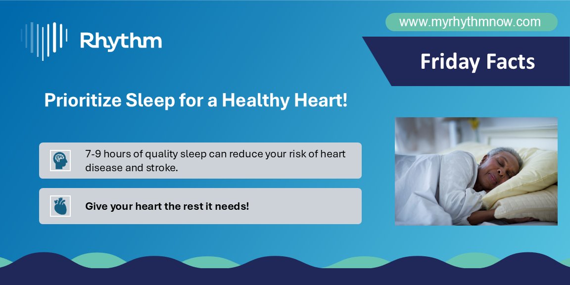 According to the American Heart Association, adults who get 7-9 hours of sleep per night have a lower risk of developing heart disease and stroke. Learn more about the importance of sleep for heart health here. 👇 hubs.ly/Q02K3Nj70

#FridayFacts #SleepWell #HeartHealth
