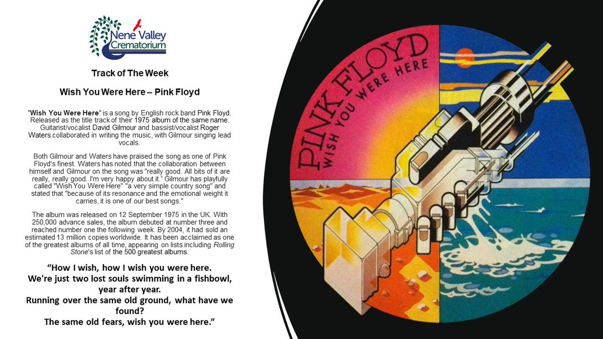 #PinkFloyd #wishyouwerehere #trackoftheweek