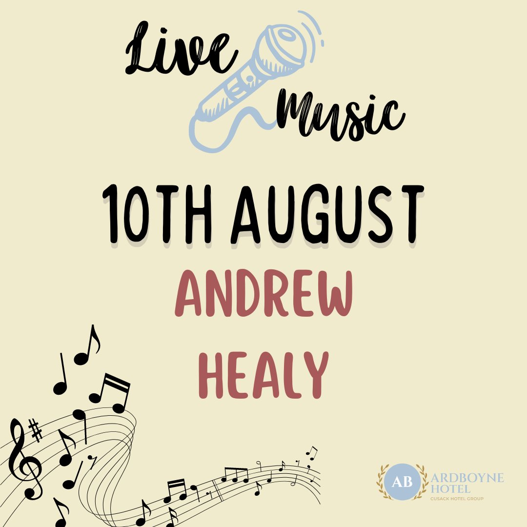 Join us this Saturday in the Kell's Bar for our Musical Act🎼

🎤 August 10th - Andrew Healy

Join us for an unforgettable evening of great tunes and good vibes.🎶
