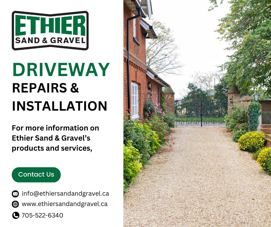Whether you need a new driveway or want to replace an existing one, at Ethier Sand &amp; Gravel we have the material and equipment you need. Our team offers quality, high-grade materials, and experienced professionals to aid in your project needs.

Contact  us at 705-522-6340