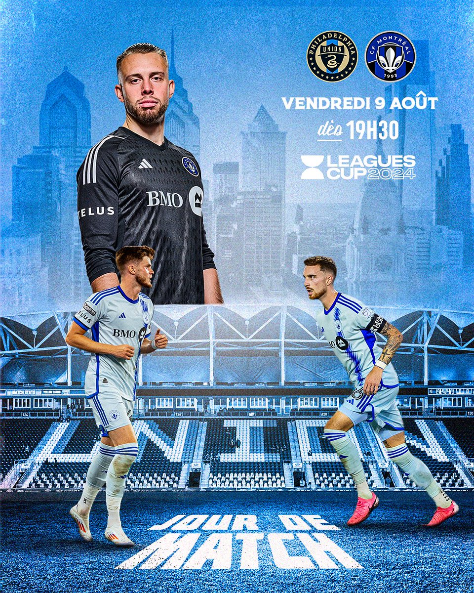 cfmontreal's tweet photo. JOUR DE MATCH 🤩 GAMEDAY

🏆 16e de Finale Leagues Cup
⚔️ @PhilaUnion
⏰ 19h30
🏟️ Subaru Park
🖥️ MLS Season Pass - Apple TV
📻 BPM Sports et TSN 690

#CFMTL #LeaguesCup2024 https://t.co/S9QXzBE7z7