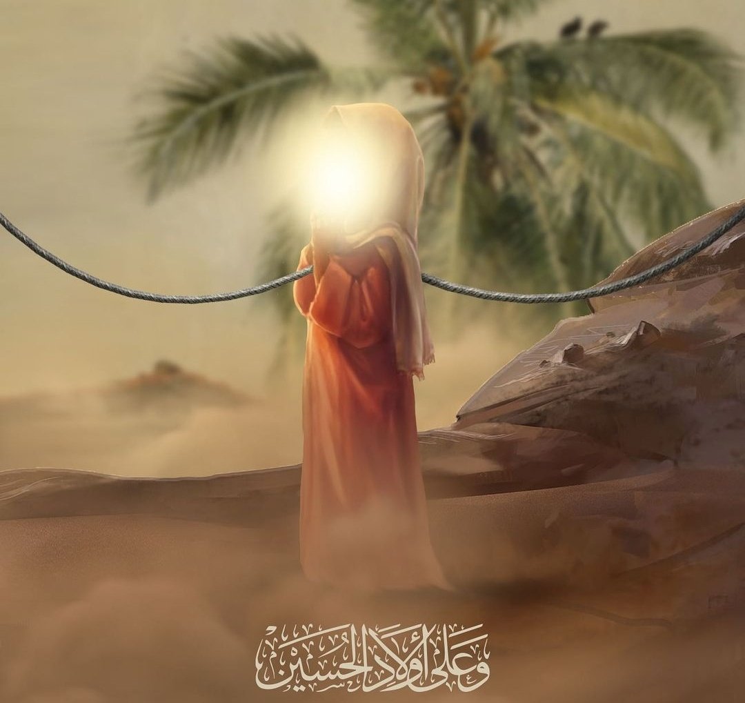 everyone's arms were tied in rope but only the neck of imam hussain's ع daughter sakina س was tied in rope.