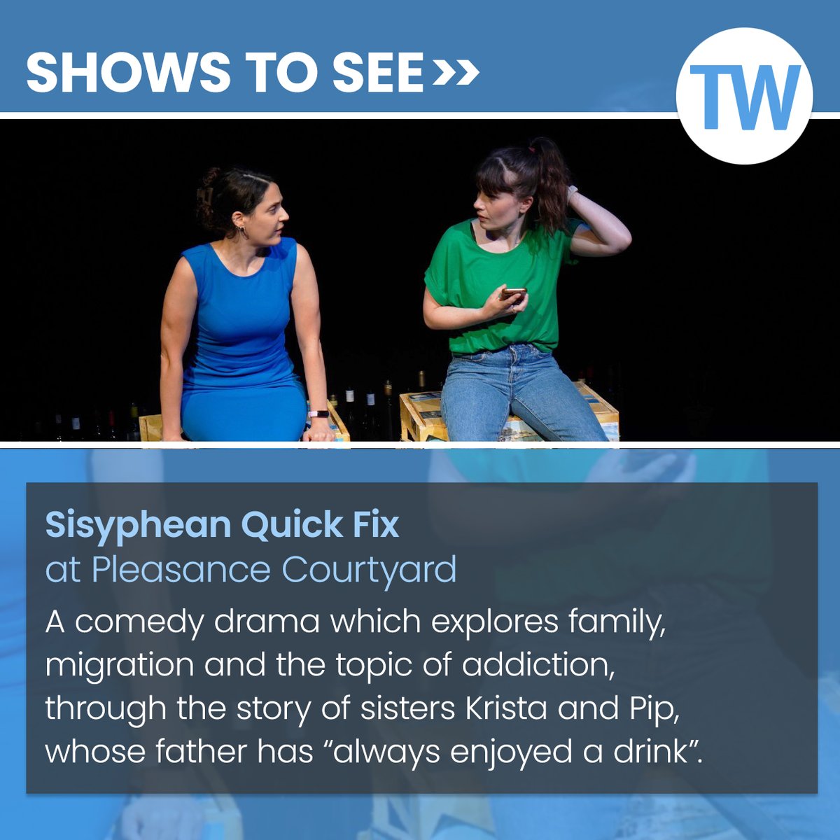 ThreeWeeks's tweet image. 'Sisyphean Quick Fix' - on until 26 Aug - is one of the #edfringe shows we've recommended among our Three To See tips for Edinburgh 2024. 

Read about all three of our recommended shows with themes of addiction: bit.ly/4cizN88

@ThePleasance @sisypheanqfplay