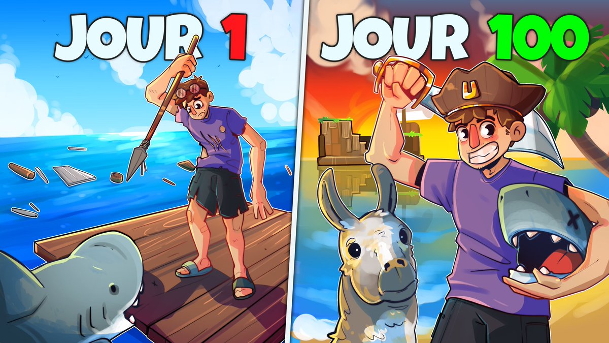 Nouvelle video !  

Montage : moi / <a href="/Nirozyka/">Nirozyka</a> 
Minia : <a href="/pseudraw/">Pseudraw</a> 

J'ai passé 100 JOURS sur RAFT, voici ce qu'il s'est passé... 

(lien en reponse)