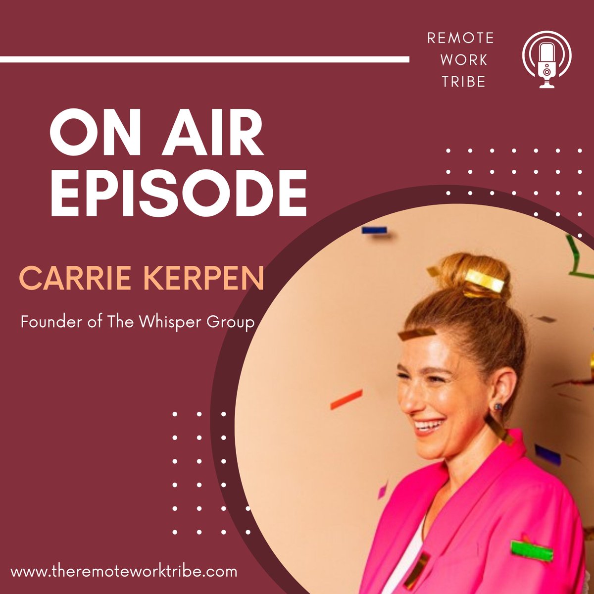 RemoteWorkTribe (@remoteworktribe) on Twitter photo In this episode of the Remote Work Tribe podcast, we chat with <a href="/carriekerpen/">carrie kerpen</a>, Founder of The Whisper Group.
We dive into remote culture π» , agency life, transitioning from in-person to remote π, selling an agency, and much more! π
Tune in to get all the insights! π§ In this episode of the Remote Work Tribe podcast, we chat with <a href="/carriekerpen/">carrie kerpen</a>, Founder of The Whisper Group.
We dive into remote culture π» , agency life, transitioning from in-person to remote π, selling an agency, and much more! π
Tune in to get all the insights! π§