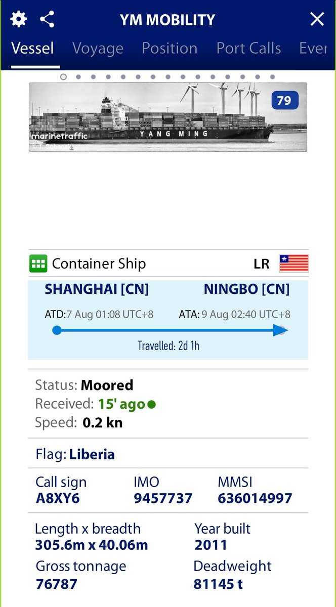 mercoglianos's tweet photo. Containership #YMMobility was operating from East Asia to the Persian Gulf - Yang Ming's CGX route.
There is a fleet of tugs on scene with containership YM Warmth forward and bulk carrier Anny Petrakis aft. https://t.co/1EDP3CuiDA