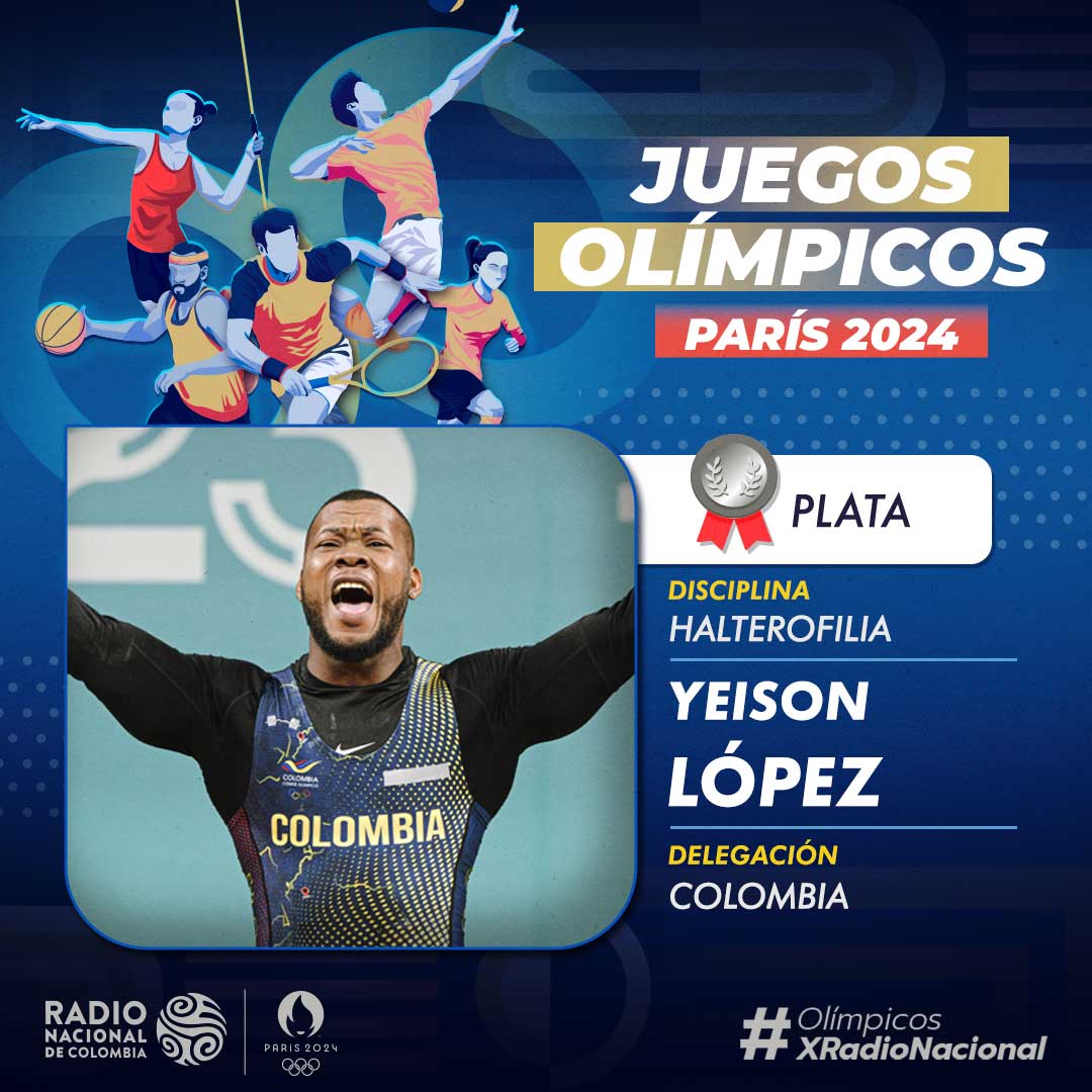 RadNalCo's tweet photo. #OlímpicosXRadioNacional | ¡Plata! ¡Plata! ¡Plata! 🥈🇨🇴¡Somos plataaaaa con Yeison López! ¡Plata para Colombia en París! ¡INMENSO YEISON LÓPEZ! 🇨🇴🇨🇴🇨🇴🇨🇴🇨🇴🇨🇴🇨🇴

EN VIVO #Paris2024 👉 https://t.co/AET3lYBoYN https://t.co/2h0ZhrZXG1