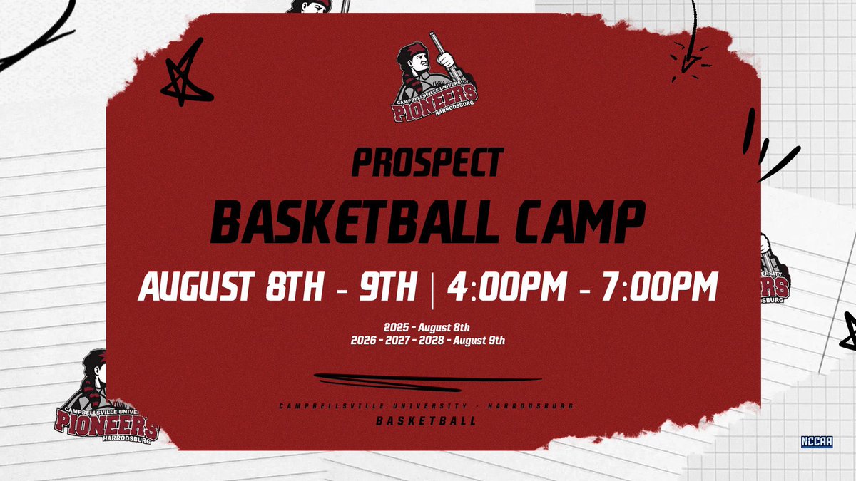 Class of 2026, 2027, 2028 it’s your turn now… 

<a href="/cuhmbb/">Campbellsville Harrodsburg MBB</a> Prospect Camp come EARN THE OFFER! 

#CTL🪜