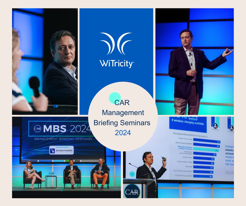 WiTricity (@witricity) on Twitter photo Great experience at #MBS2024! Our VP of Product Strategy and Planning, Pamposh Zutshi, shared the latest on #wirelessEVcharging. Thank you to the organizers <a href="/cargroup/">Center for Automotive Research</a> and everyone who participated. Exciting times ahead for the future of mobility! 🚗⚡️
#EVCharging #MBS2024 Great experience at #MBS2024! Our VP of Product Strategy and Planning, Pamposh Zutshi, shared the latest on #wirelessEVcharging. Thank you to the organizers <a href="/cargroup/">Center for Automotive Research</a> and everyone who participated. Exciting times ahead for the future of mobility! 🚗⚡️
#EVCharging #MBS2024