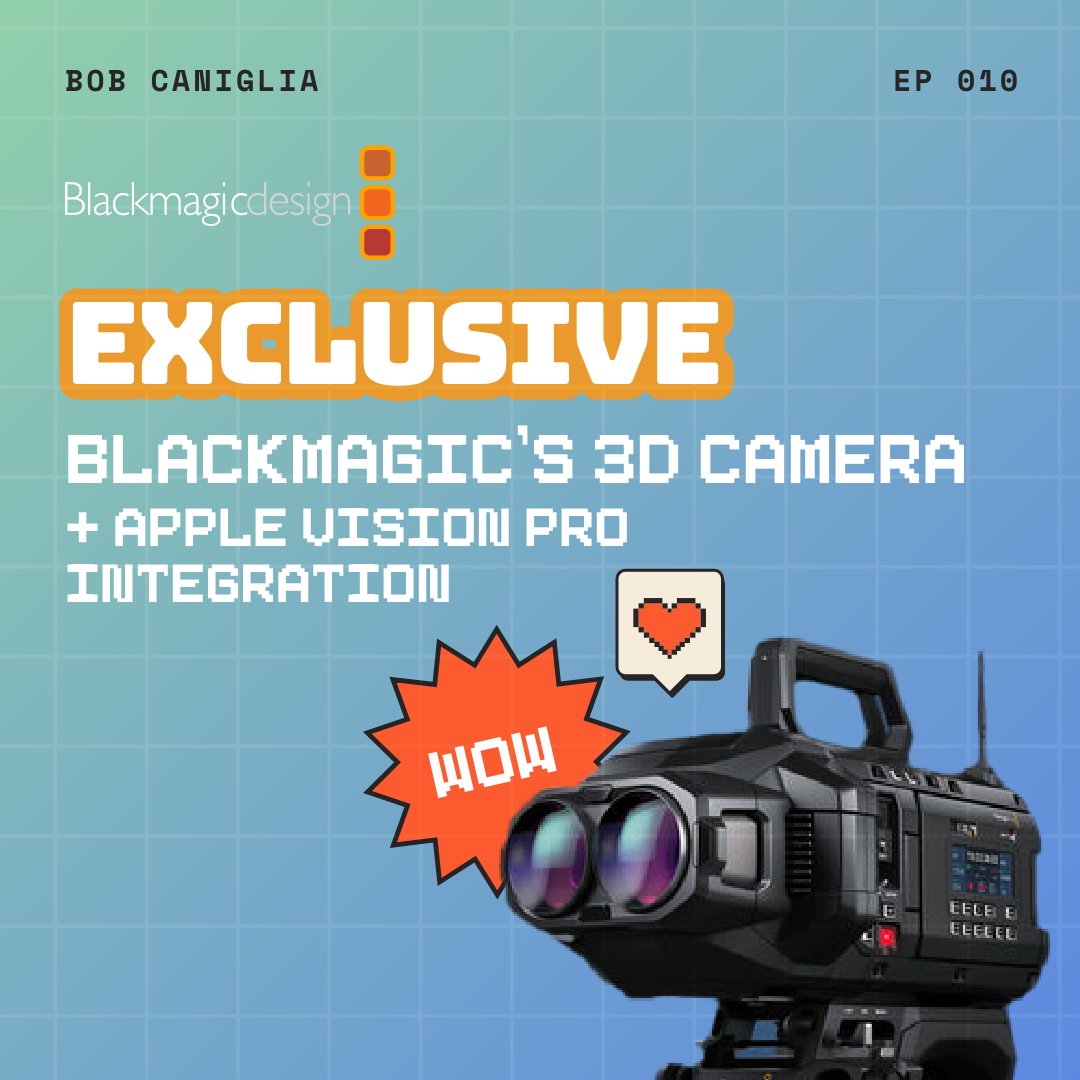 vrtly_live's tweet photo. Cheers to the weekend! We’ve got a new episode of the podcast for you and it’s a doozy! 📷 We’re joined by Bob Caniglia, of @Blackmagic_News  to talk all about the new 3D Cine Immersive Camera for the @Apple Vision Pro. Listen here: https://t.co/r8zAdIXAan https://t.co/nXrTc8uo0t